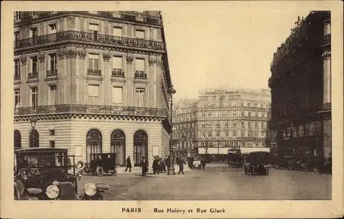 Ak Paris IX. Arrondissement Opéra, Rue Halevy et Rue Gluck