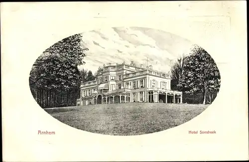 Passepartout Ak Arnhem Gelderland Niederlande, Hotel Sonsbeek