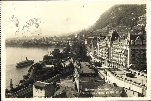Ak Territet Montreux Kt. Waadt, Hotel des Alpes et Grand Hotel
