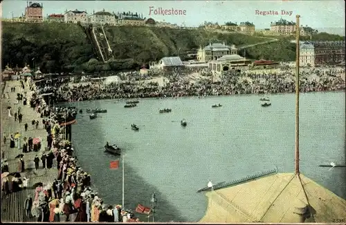 Ak Folkestone Kent England, Regatta Day