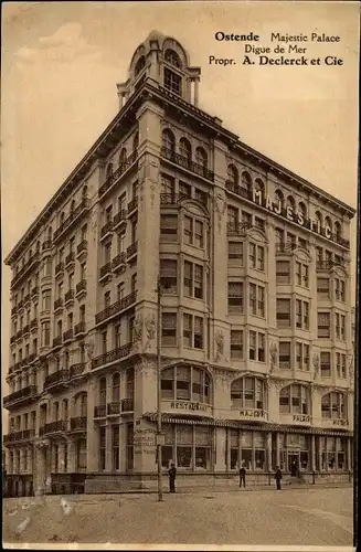 Ak Oostende Ostende Westflandern, Digue de Mer, Majestic Palace