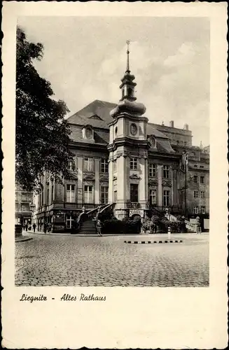 Ak Legnica Liegnitz Schlesien, Altes Rathaus, Platz