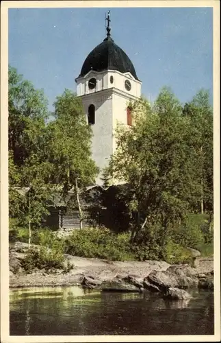 Ak Dalarne Dalarna Schweden, Rättvik, Kyrkan, Kirche am See