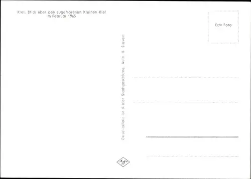 Ak Kiel Schleswig Holstein, Blick über den zugefrorenen Kleinen Kiel im Februar 1963