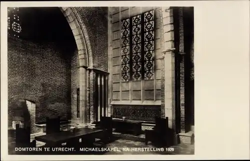 Ak Utrecht Niederlande, Domtoren, Michaelskapel, na herstelling 1929