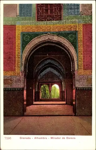 Ak Granada Andalusien Spanien, Alhambra, Mirador de Daraza