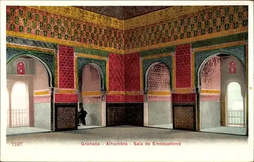 Ak Granada Andalusien Spanien, Alhambra, Sala de Embajadores
