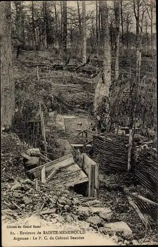 Ak Sainte Menehould Marne, Environs, Wald, Krieg, Zerstörung