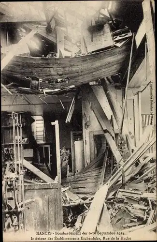 Ak Nancy Meurthe et Moselle, Bombardement des 9-10 September 1914, Rue de la Hache, Krieg