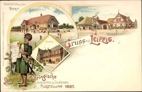 Litho Leipzig in Sachsen, Sächs. Thür. Industrie- und Gewerbeausstellung 1897, Schmiede