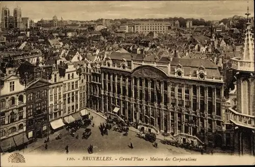 Ak Bruxelles Brüssel, Grand Place, Maison des Corporations, Platz