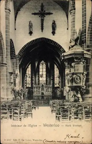 Ak Westerloo Westerlo Flandern Antwerpen, Interiereur de l´Eglise, Altar