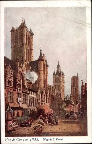 Künstler Ak Gand Gent Ostflandern, Vue de Gand en 1833