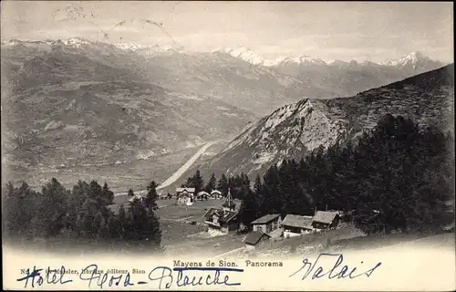 Ak Mayens de Sion Sitten Kanton Wallis, Panorama
