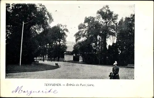 Ak Tervuren Tervueren Flämisch Brabant Flandern, Entre du Parc (Gare), Frau mit Kind