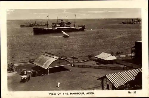 Ak Aden Jemen, View of the Harbour, Hafen, Schiffe, Meer