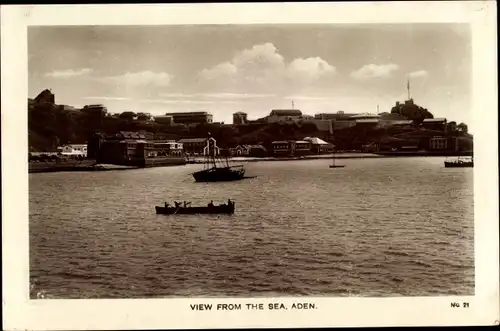 Ak Aden Jemen, general view of the town from the Sea, Boote