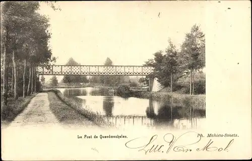 Ak Quaedmechelen Limburg Niederlande, Le Pont, Fluss, Allee