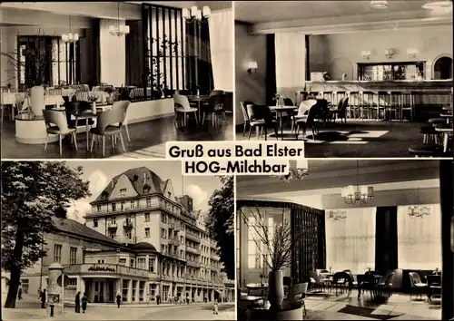 Ak Bad Elster im Vogtland, HOG Milchbar, Außenansicht, Innenansicht