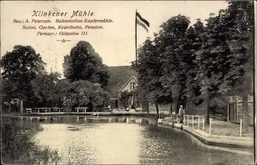 Ak Bad Oldesloe in Schleswig Holstein, Klinkener Mühle, Bahnstation Kupfermühle