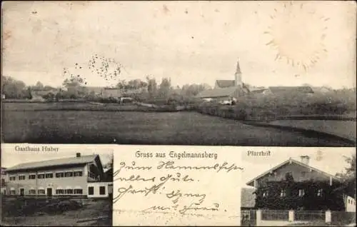 Ak Engelmannsberg Englmannsberg Reisbach, Teilansicht, Gasthof Huber, Pfarrhof