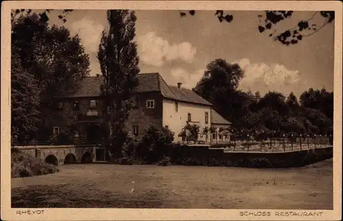 Ak Rheydt Mönchengladbach am Niederrhein, Schloss Restaurant, Brücke