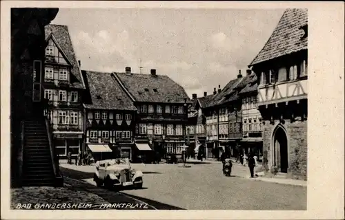 Ak Bad Gandersheim am Harz, Marktplatz, Fachwerkhäuser
