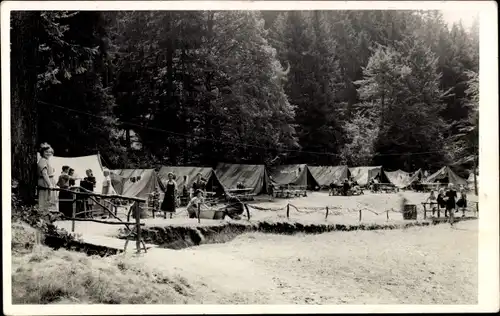 Foto Ak Osterode am Harz, Zeltlager, Wald, Kinder