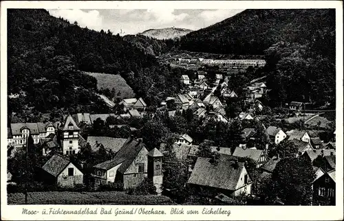 Ak Bad Grund im Harz, Moor- u. Fichtelnadelbad, Blick vom Eichelberg