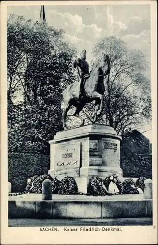 Ak Aachen in Nordrhein Westfalen, Kaiser Friedrich-Denkmal
