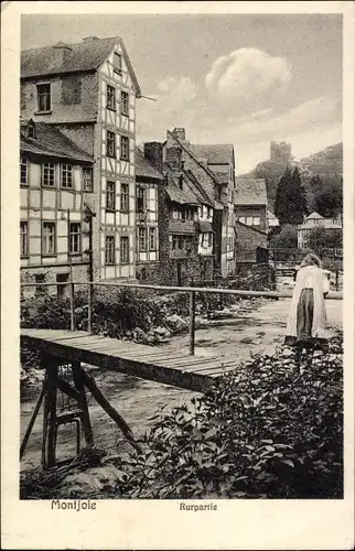 Ak Monschau Montjoie in der Eifel, Rurpartie, Brücke