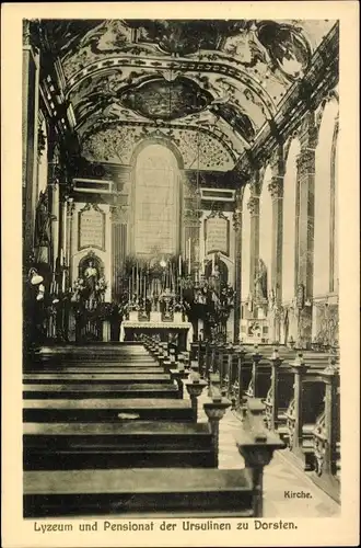 Ak Dorsten in Westfalen, Lyzeum und Pensionat der Ursulinen, Innenansicht Kirche