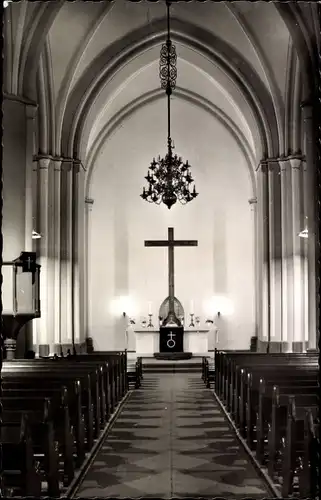 Ak Clausthal Zellerfeld im Oberharz, St. Salvatoris Kirche, Innenansicht, Altar, Kreuz