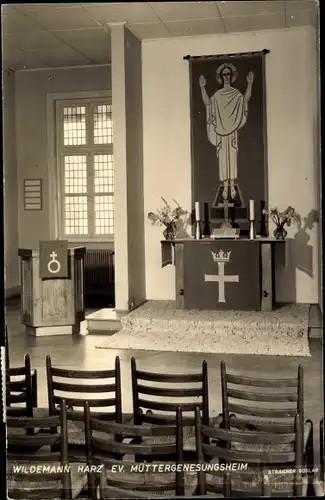 Ak Wildemann Clausthal Zellerfeld im Oberharz, Ev. Müttergenesungsheim, Altar