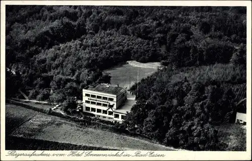 Ak Bad Essen in Niedersachsen, Hotel Sonnenwinkel, Fliegeraufnahme