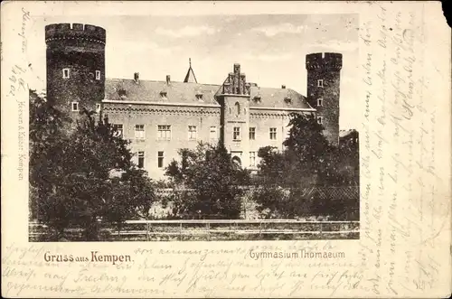 Ak Kempen am Niederrhein, Gymnasium Thomaeum, Außenansicht