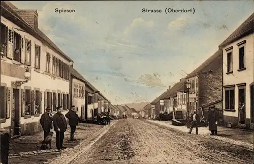 Ak Spiesen Elversberg Saarland, Straße, Oberdorf