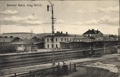 Ak Bebra an der Fulda Hessen, Bahnhof Gleisseite, 1914/15