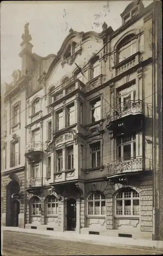 Foto Ak Mannheim in Baden ? Heidelberg ?, Wohnhaus, kunstvolle Fassade