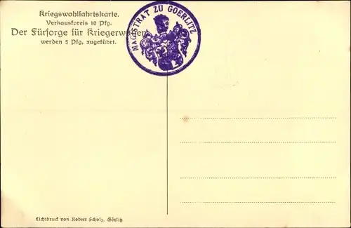 Ak Görlitz in der Lausitz, Görlitzer Wehrmann im Rathaus, Nagelung, EK 1914