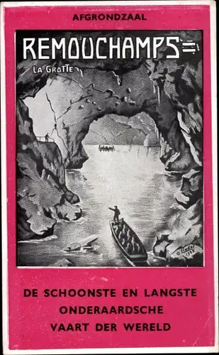 Künstler Ak Remouchamps Aywaille Wallonien Lüttich, La Grotte, Afgrondzaal