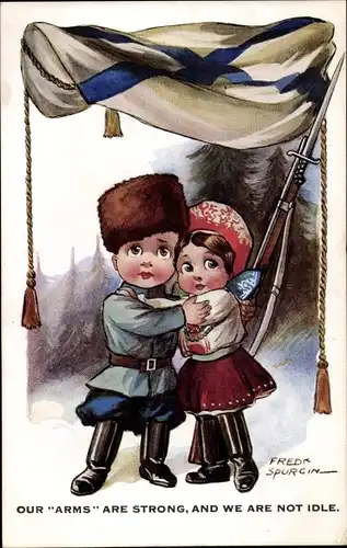 Künstler Ak Spurgin, Fred, Our arms are strong, and we are not idle, Comrade, Russischer Soldat