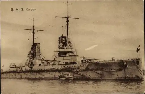 Ak Deutsches Kriegsschiff, SMS Kaiser, Großlinienschiff