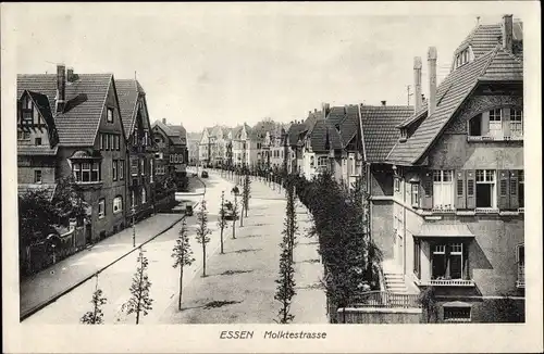 Ak Essen im Ruhrgebiet Nordrhein Westfalen, Blick in die Moltkestraße, Häuser