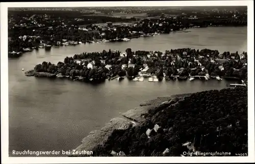 Ak Berlin Köpenick Schmöckwitz Rauchfangswerder, Luftaufnahme