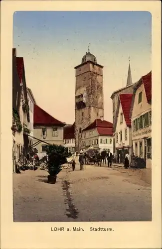 Ak Lohr am Main Unterfranken, Stadtturm