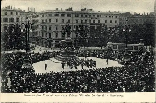 Ak Hamburg Mitte Neustadt, Kaiser Wilhelm Denkmal, Promenadenkonzert