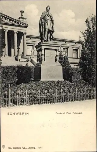 Ak Schwerin in Mecklenburg, Denkmal Paul Friedrich