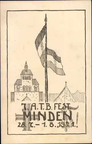 Künstler Ak Minden in Ostwestfalen Lippe, 7. ATB Fest 28.07 - 01.08.1921, Akademischer Turnerbund