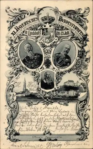 Ak Landshut in Niederbayern, XI. Bayerisches Bundesturnfest 1901, Prinz Ludwig v. Bayern